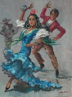 Schilderij Flamenco Dansers